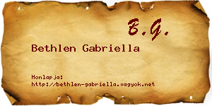 Bethlen Gabriella névjegykártya